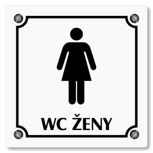 WC ženy, 100x100mm, bílá, Kansas